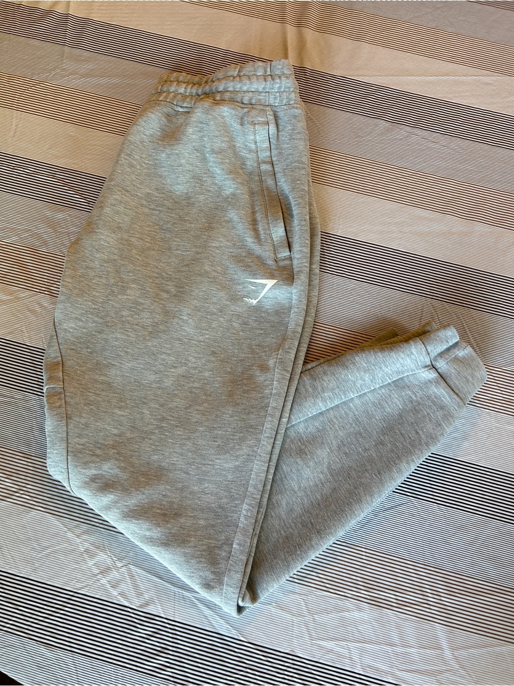 Gymshark Light Gray Men's Sweatpants Joggers - Medium - Drawstring Waistband